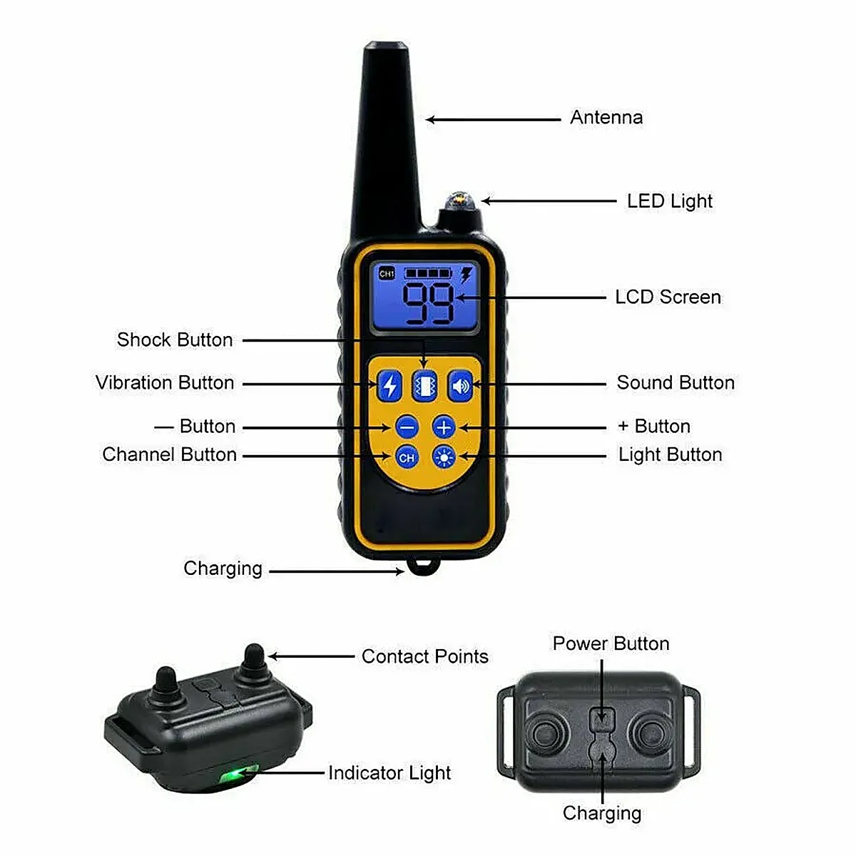 3000 FT Dog Training US Collar Rechargeable Remote Shock PET Waterproof Trainer - Image 5