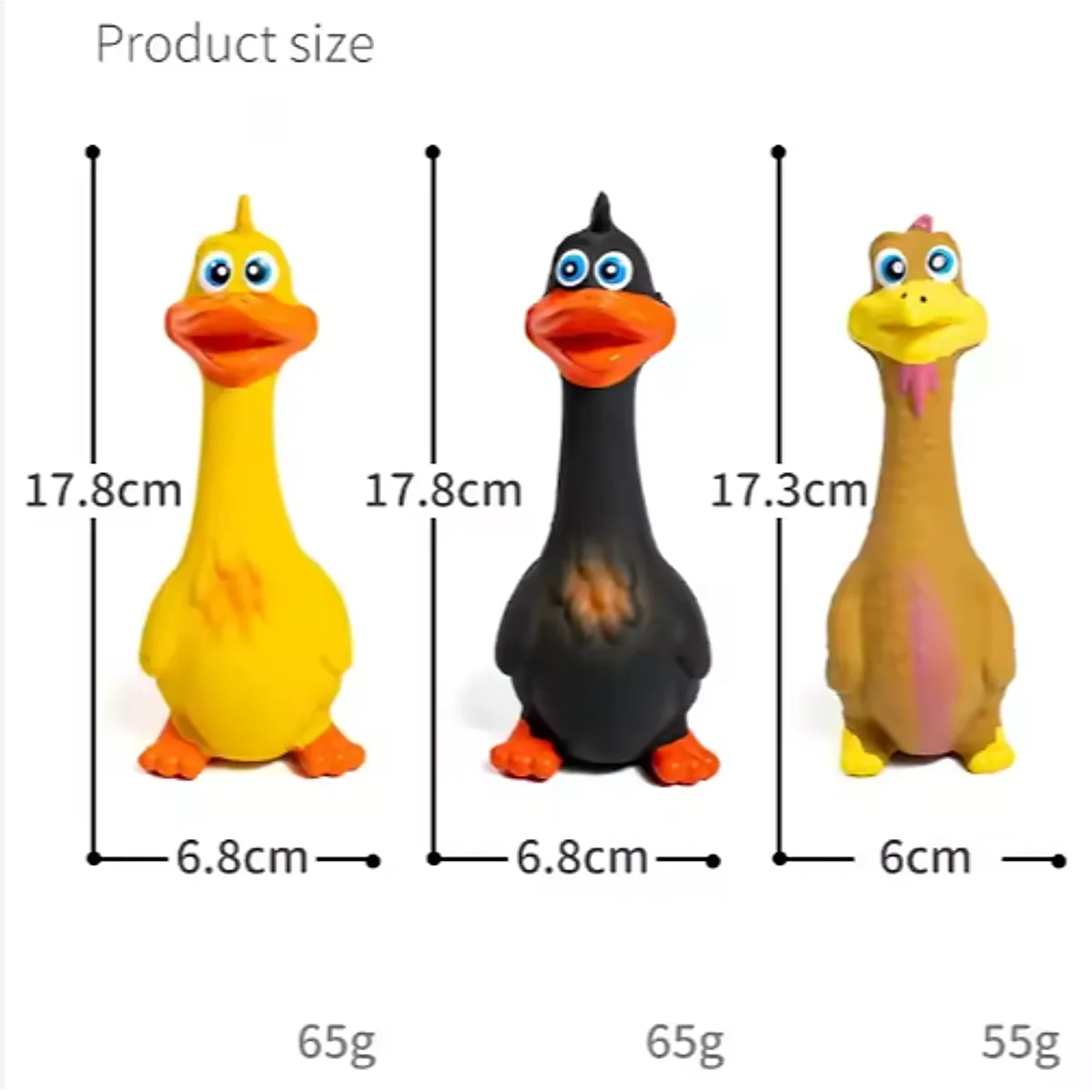 New Latex Interactive Dog Chew Toys Cute Duck Shape Squeaky Pet Dog Interactive - Image 3