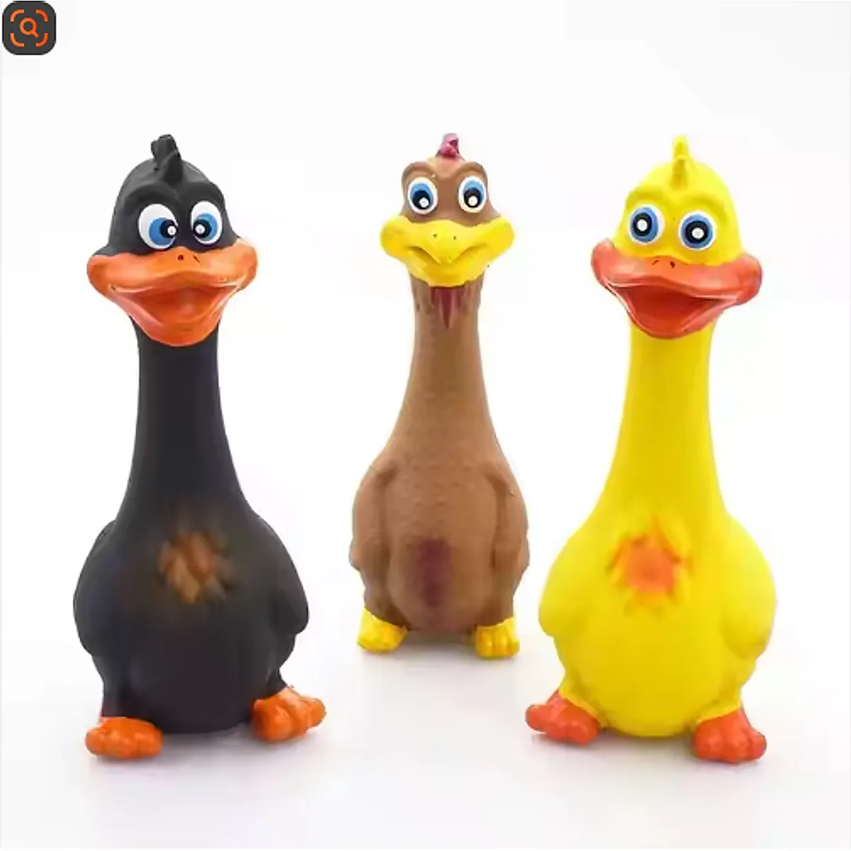 New Latex Interactive Dog Chew Toys Cute Duck Shape Squeaky Pet Dog Interactive - Image 4