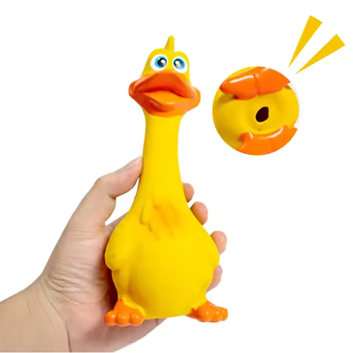 New Latex Interactive Dog Chew Toys Cute Duck Shape Squeaky Pet Dog Interactive - Image 6