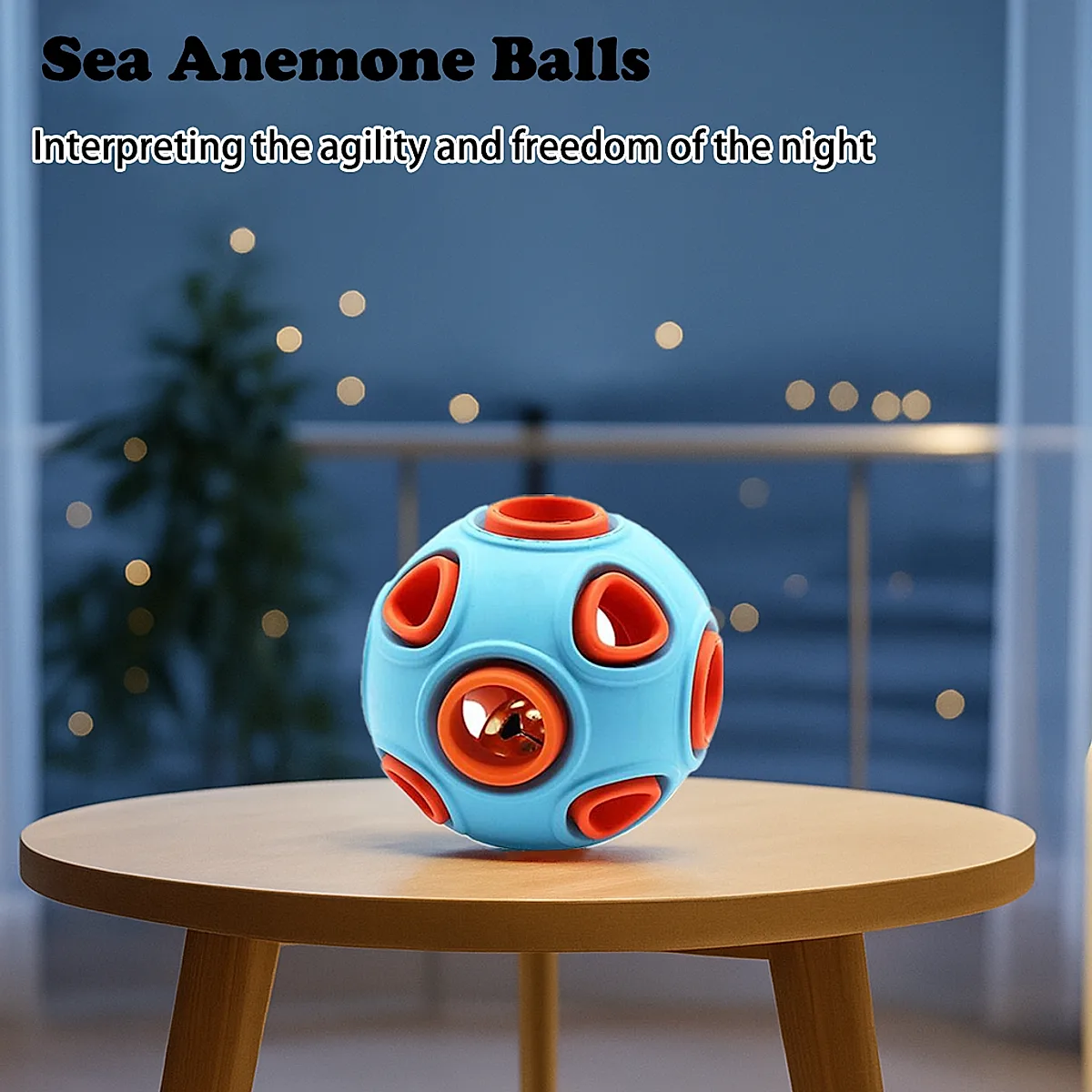 Dog Rubber Ball With Bell Sound, 2-Pack, Interactive Pet Chew Toy For Puppies