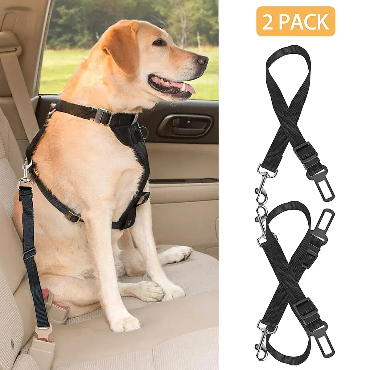 2Pcs Pet Dog Seat Belt Leash Adjustable Pet Dog Cat Safety Leads Harness - Image 6