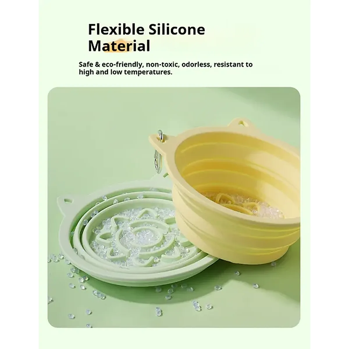 3-in-1 Pet Travel Collapsible Bowl Foldable Slow-Feeder With Strong Suction - Image 5