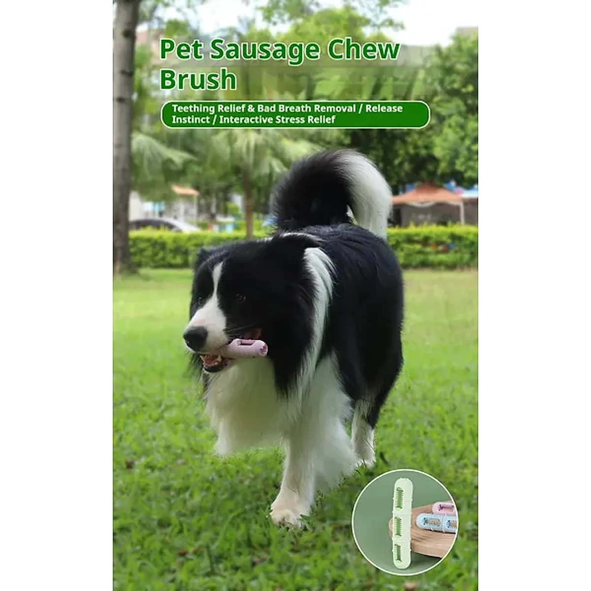 DOG Chew Toys For Teeth Cleaning,Pet Sausage Chew Brush,Pet Chew & Clean Buddy