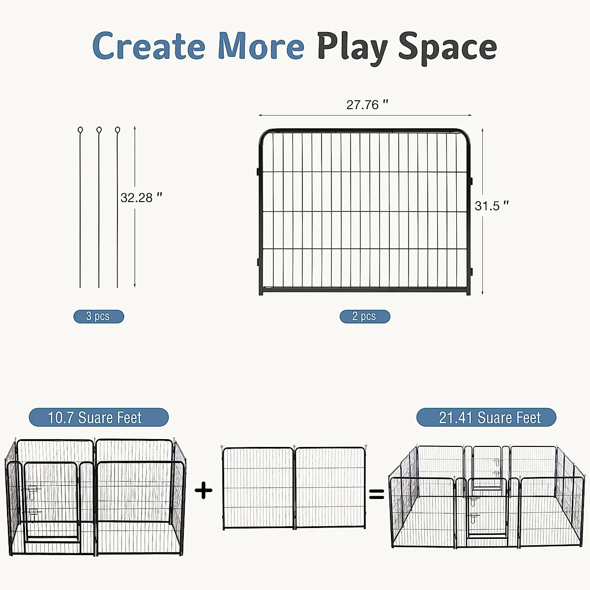 Metal Material, Foldable Pet Fence With A Door, Suitable For Small, Medium And - Image 4