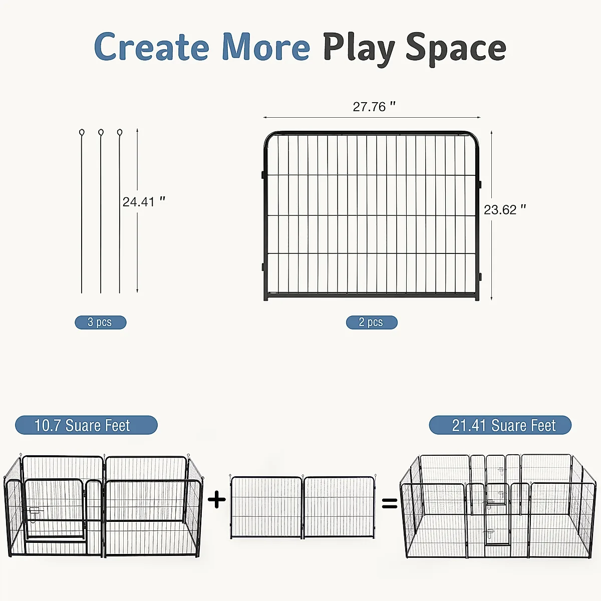 Metal Material, Foldable Pet Fence With A Door, Suitable For Small, Medium And - Image 5