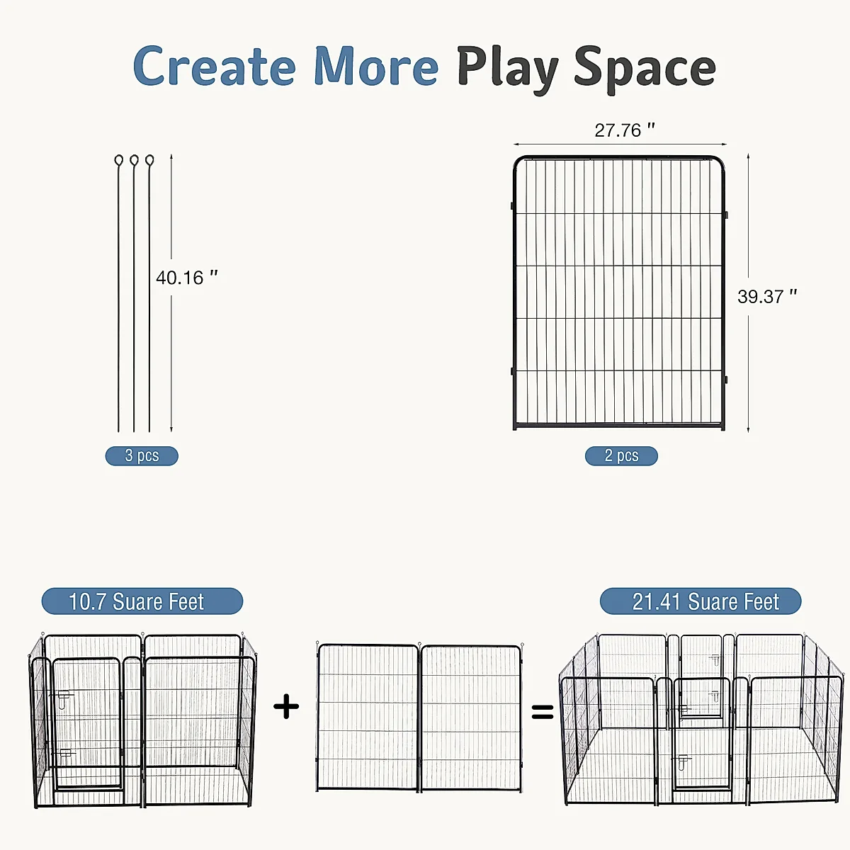 Metal Material, Foldable Pet Fence With A Door, Suitable For Small, Medium And - Image 6