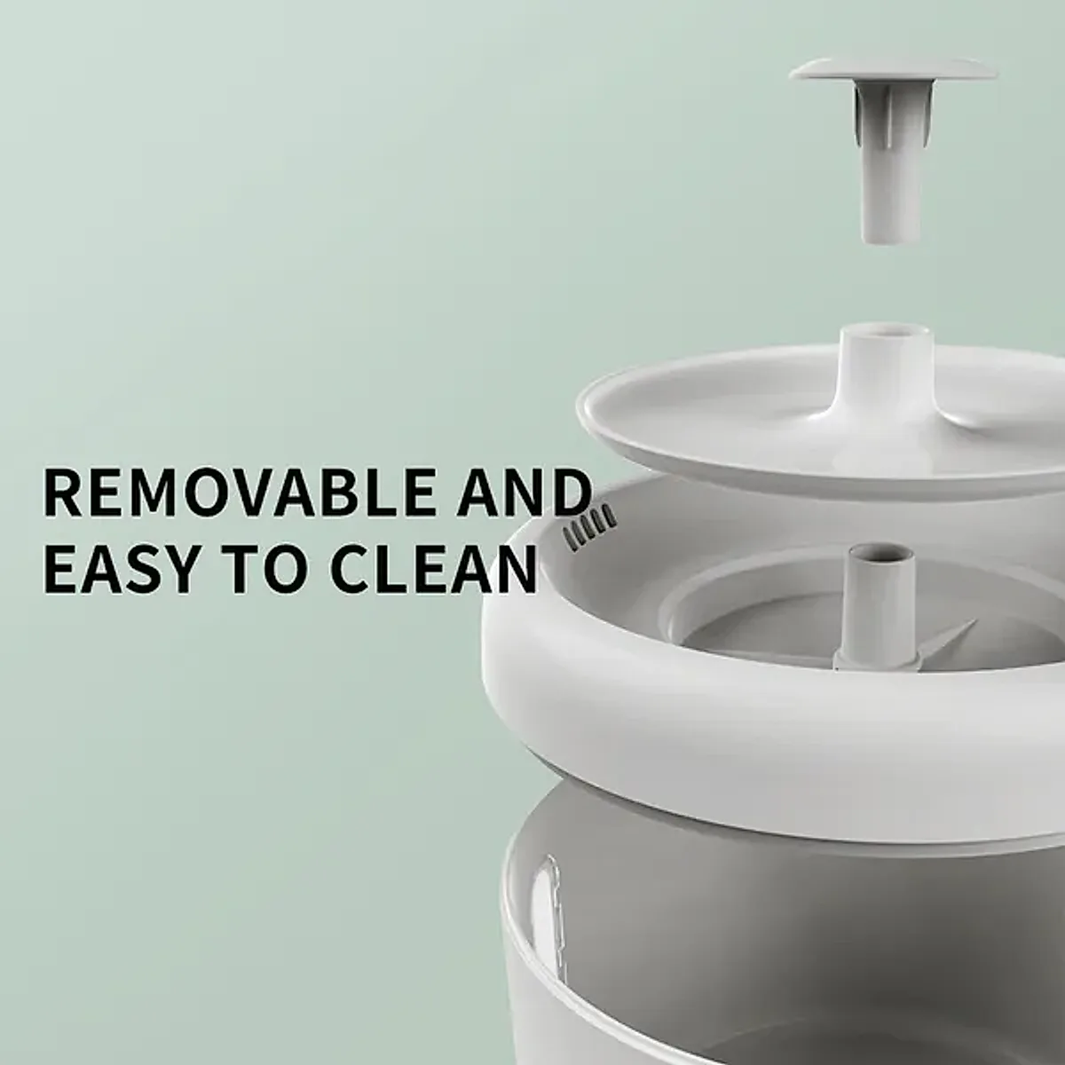 2500ML USB Round Pet Water Fountain, Automatic Cat Water Dispenser With - Image 3