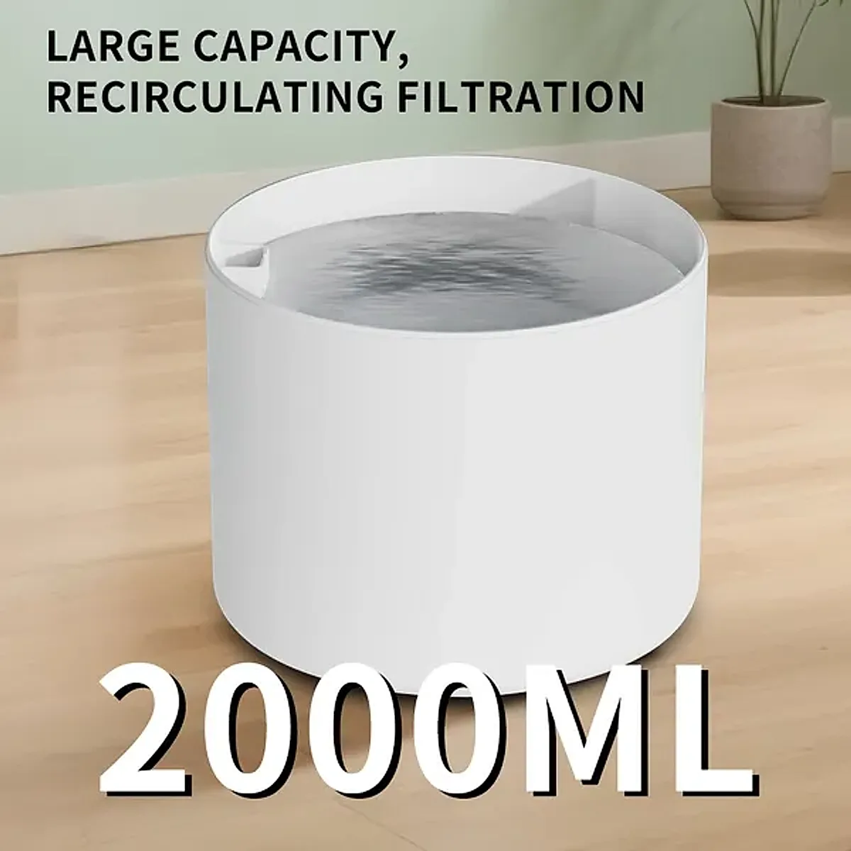 2500ML USB Round Pet Water Fountain, Automatic Cat Water Dispenser With - Image 6