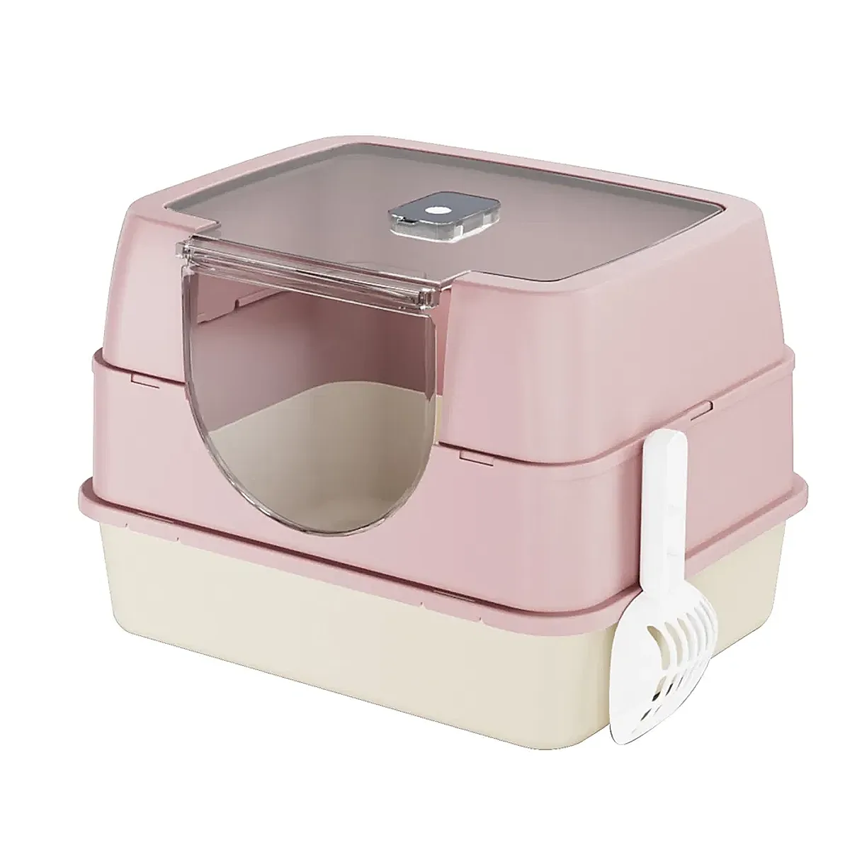 Enclosed Cat Litter Box, Orange - Odor-Locking, Spacious For Large Cats, A