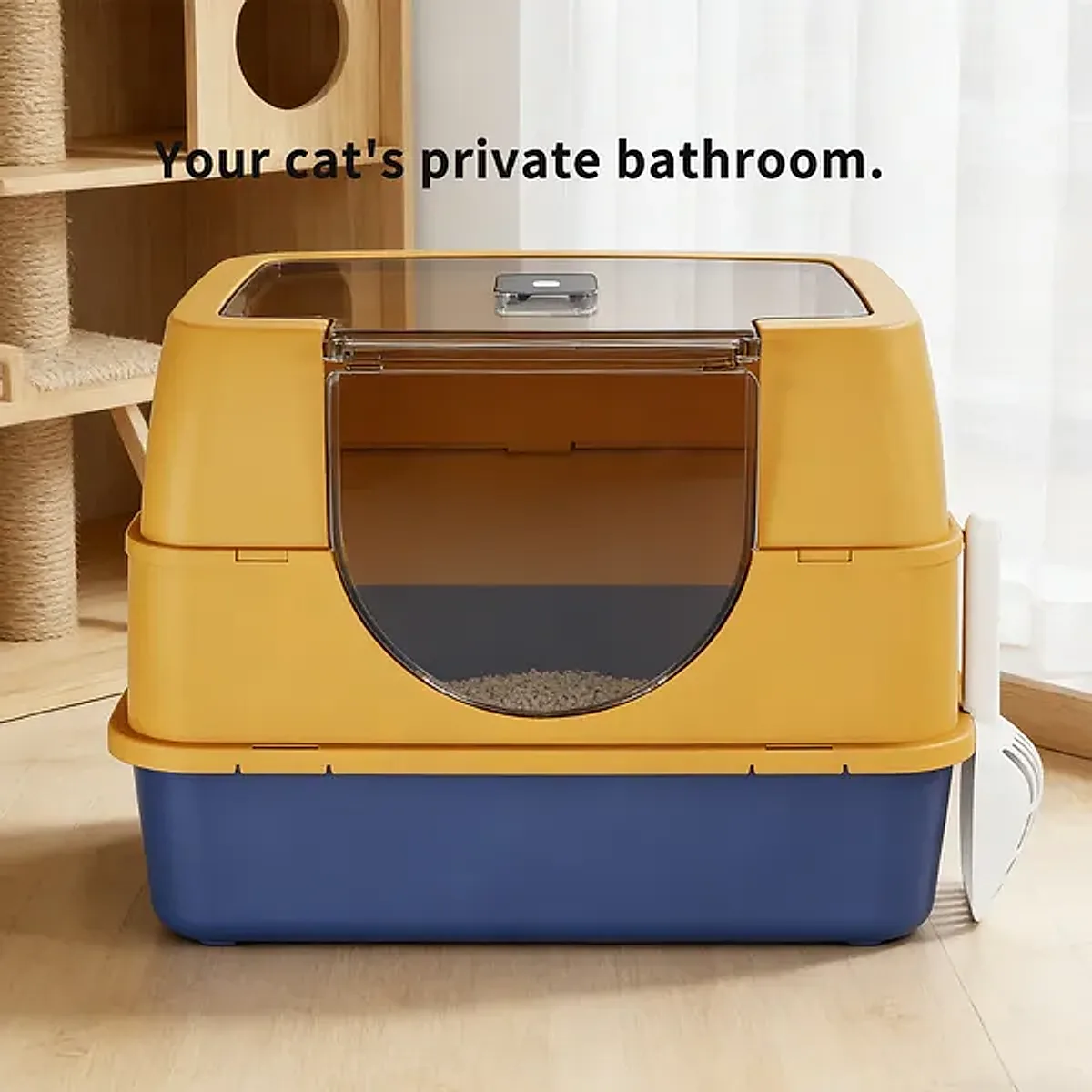 Enclosed Cat Litter Box, Orange - Odor-Locking, Spacious For Large Cats, A - Image 4