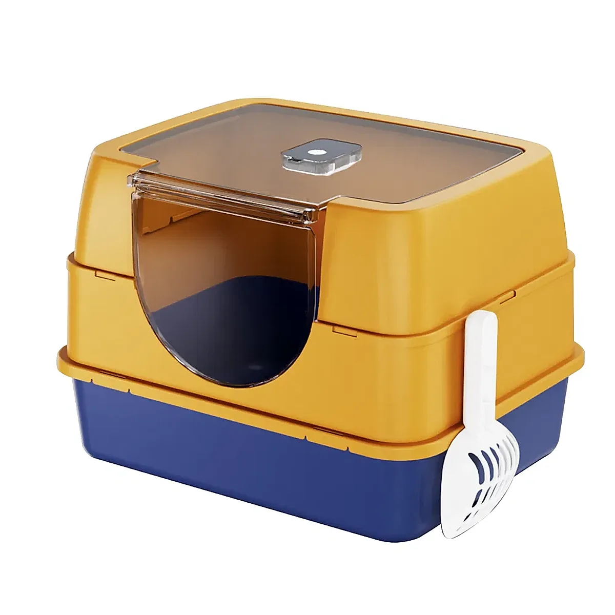 Enclosed Cat Litter Box, Orange - Odor-Locking, Spacious For Large Cats, A - Image 5