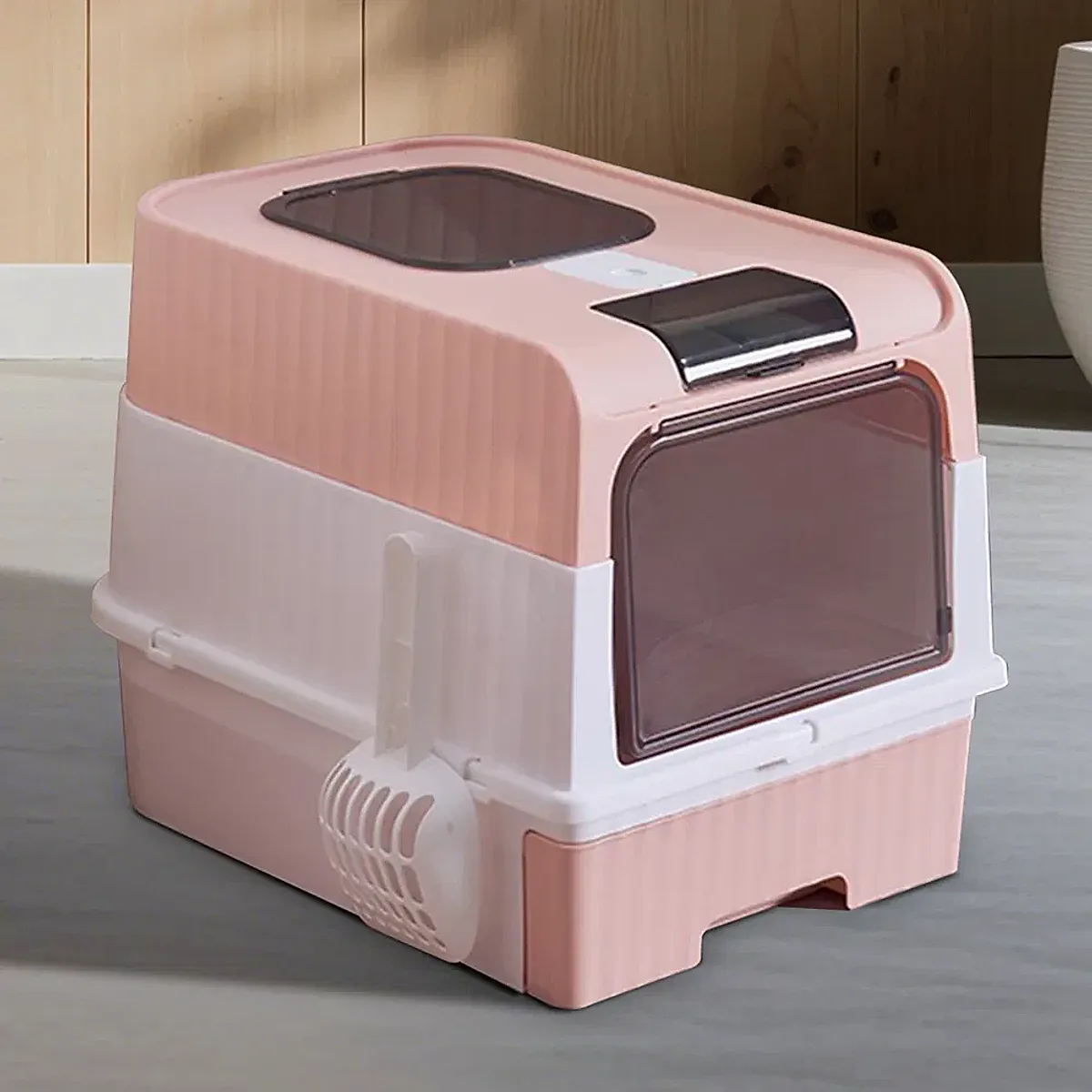 Fully Enclosed Magic Cube Litter Box, Top&Front Entry, Pull-Out Drawer, - Image 12