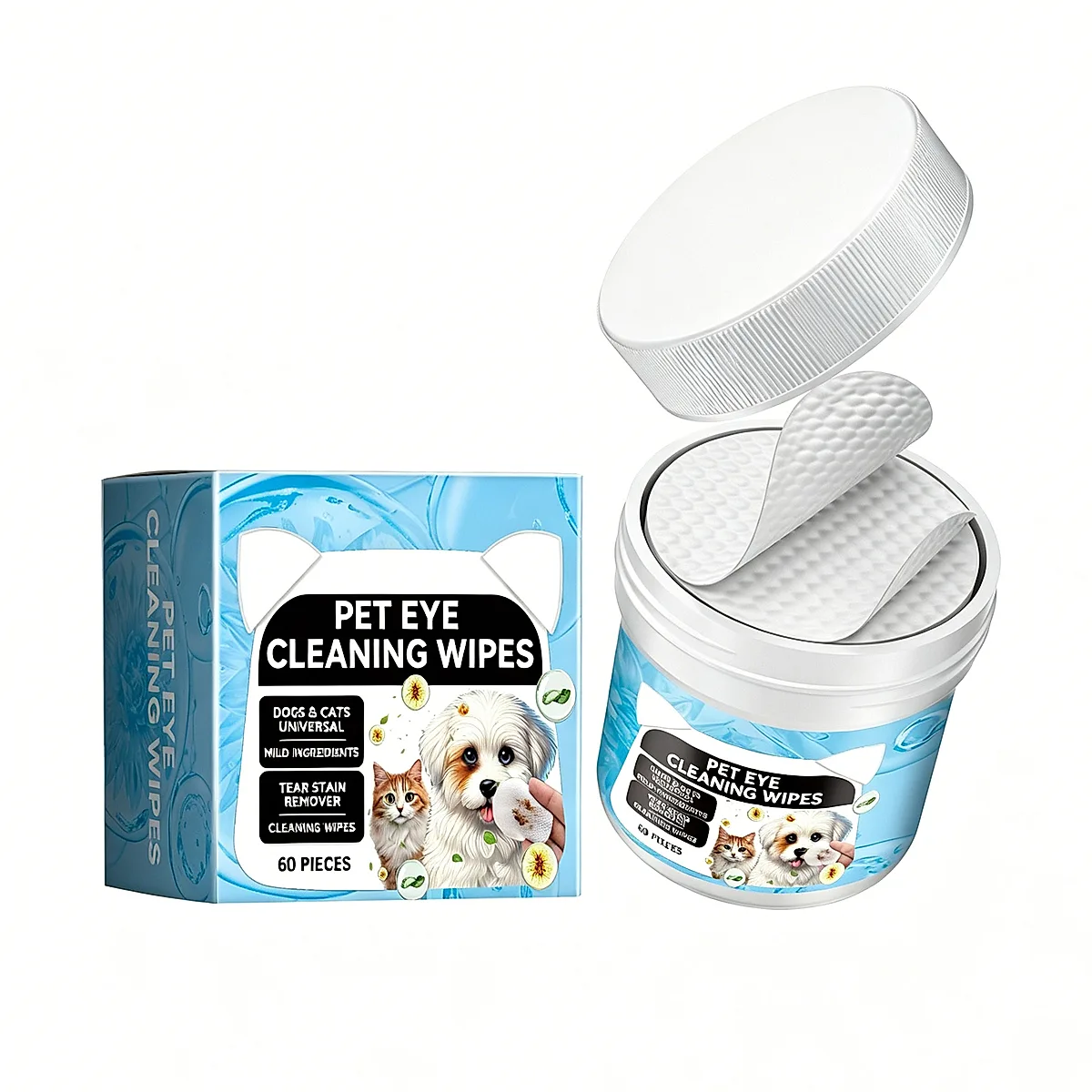 Pet Eye Cleaning Wipes For Dogs & Cats, Tear Stain Remover Pads, Mild Citric - Image 5
