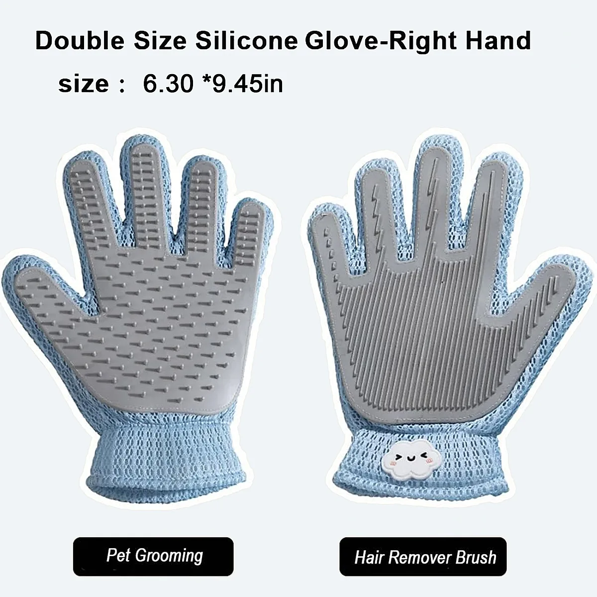 2in1 Double Sided Pet Grooming Glove, Deshedding Massage Brush Mitt For Cats & - Image 2