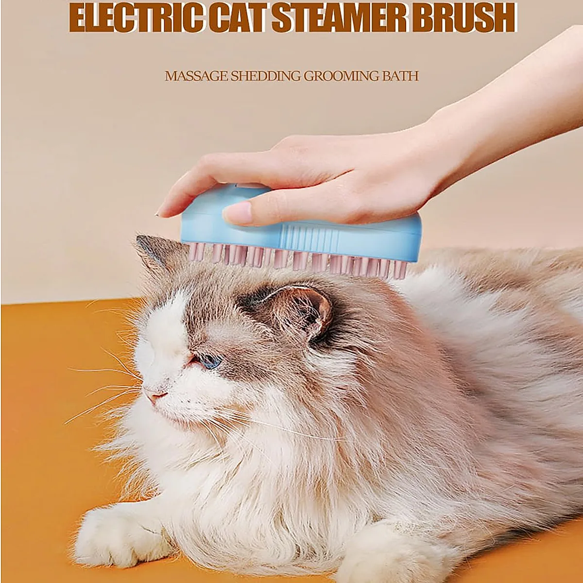 Rechargeable Steam Cat Brush, Cute Paw Shape Pet Steamer Grooming Brush With - Image 8