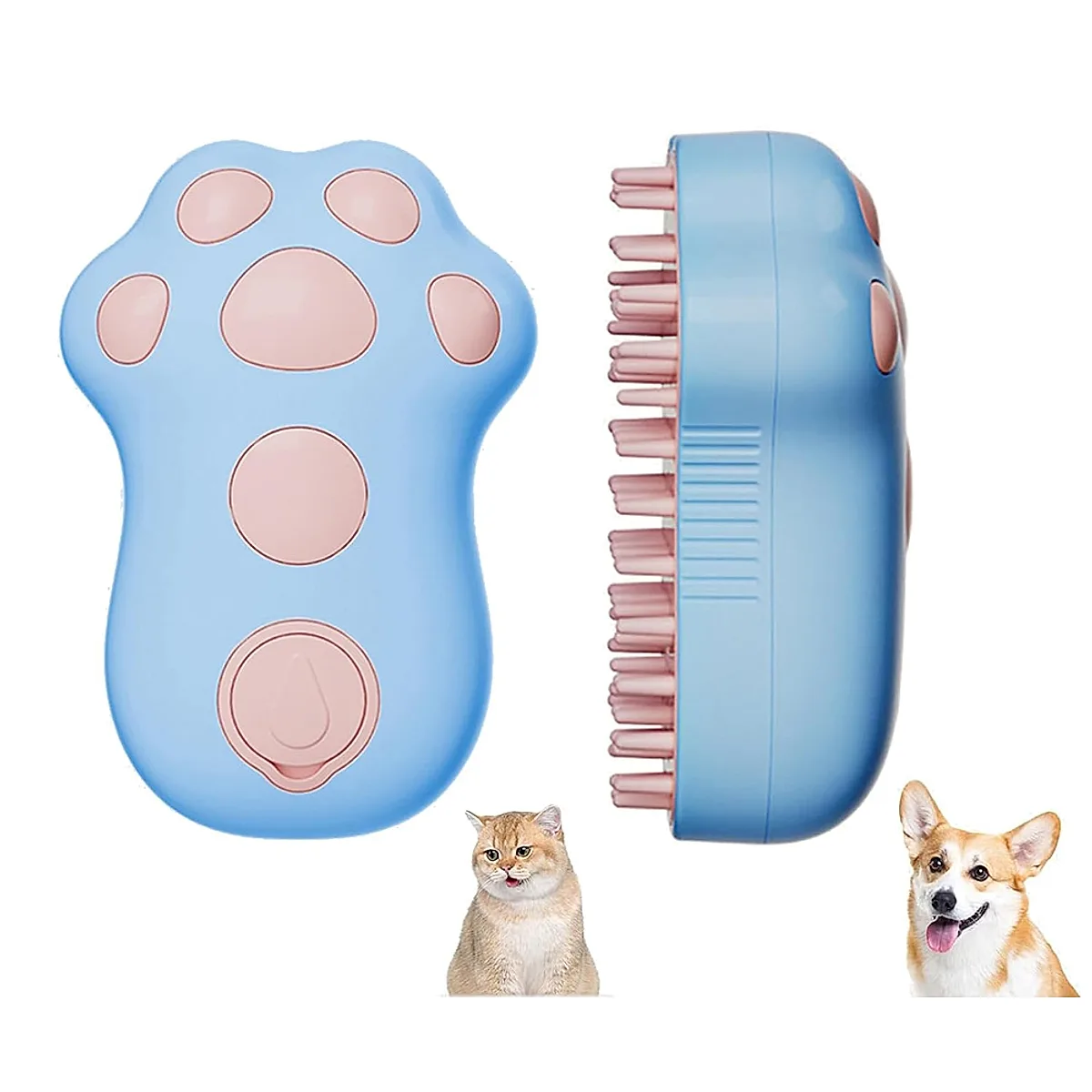 Rechargeable Steam Cat Brush, Cute Paw Shape Pet Steamer Grooming Brush With - Image 9