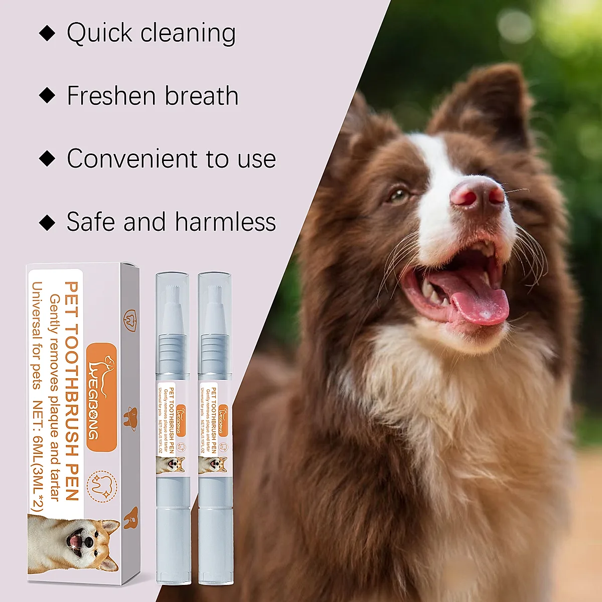 Pet Dental Toothbrush Pen 2Pack Dog Cat Plaque Tartar Remover, Freshen Breath & - Image 3