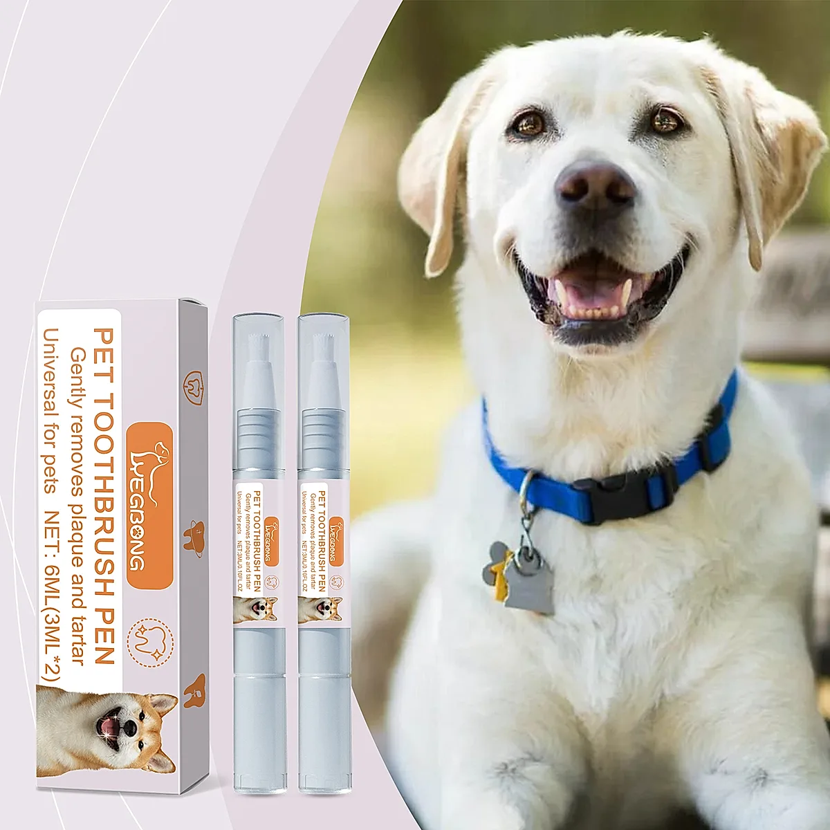 Pet Dental Toothbrush Pen 2Pack Dog Cat Plaque Tartar Remover, Freshen Breath & - Image 5