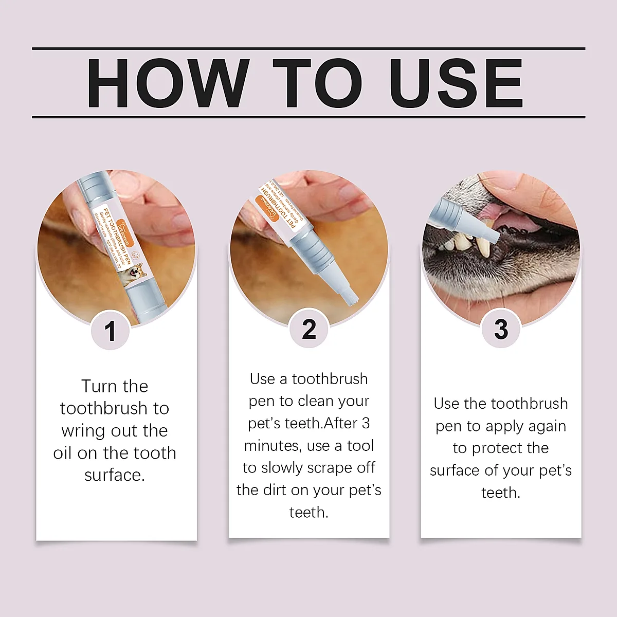 Pet Dental Toothbrush Pen 2Pack Dog Cat Plaque Tartar Remover, Freshen Breath & - Image 7