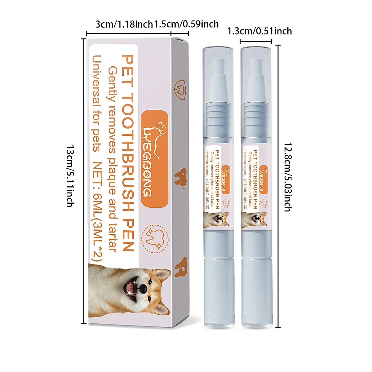 Pet Dental Toothbrush Pen 2Pack Dog Cat Plaque Tartar Remover, Freshen Breath & - Image 8
