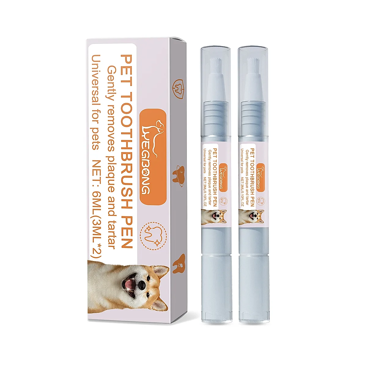 Pet Dental Toothbrush Pen 2Pack Dog Cat Plaque Tartar Remover, Freshen Breath & - Image 9