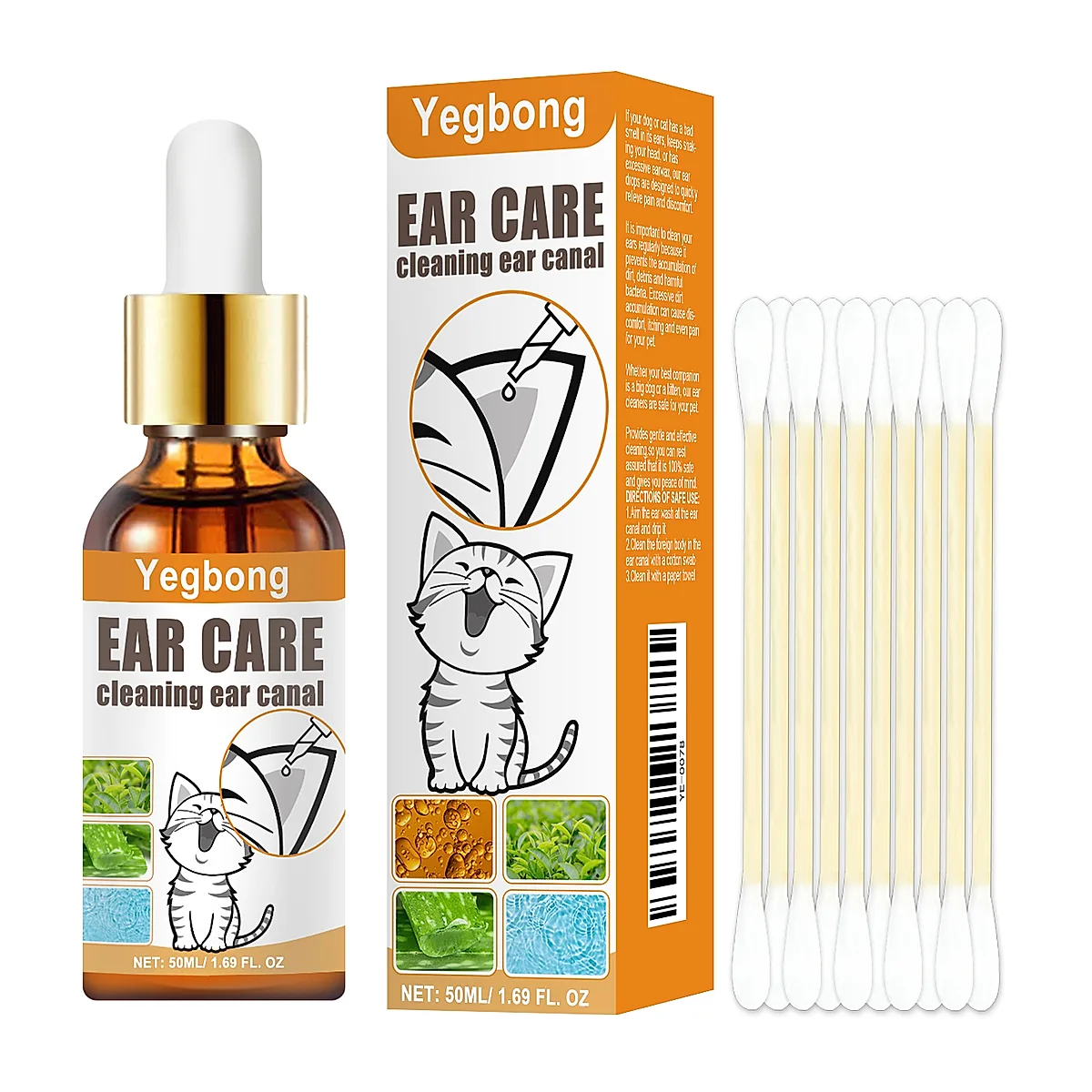Pet Ear Cleaner Drops, Dog & Cat Ear Care Solution With Aloe, Glycerin & Tea - Image 5