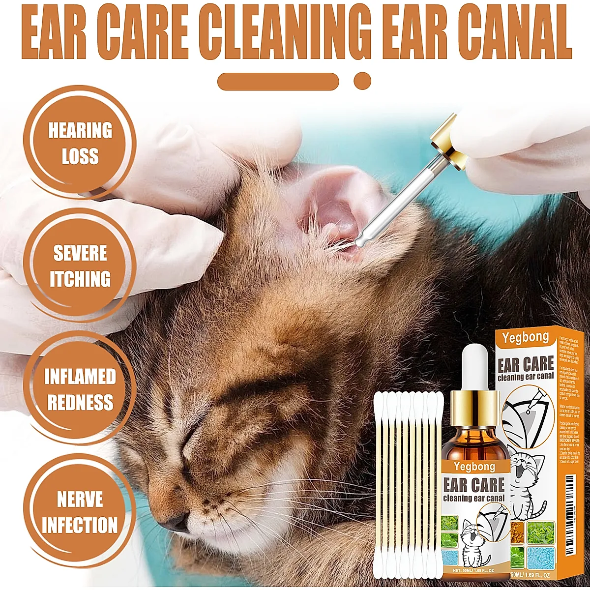 Pet Ear Cleaner Drops, Dog & Cat Ear Care Solution With Aloe, Glycerin & Tea - Image 6