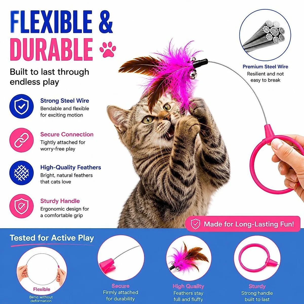 Wearable Cat Feather Collar Toy Interactive Neck-Worn Cat Teaser Automatic - Image 3