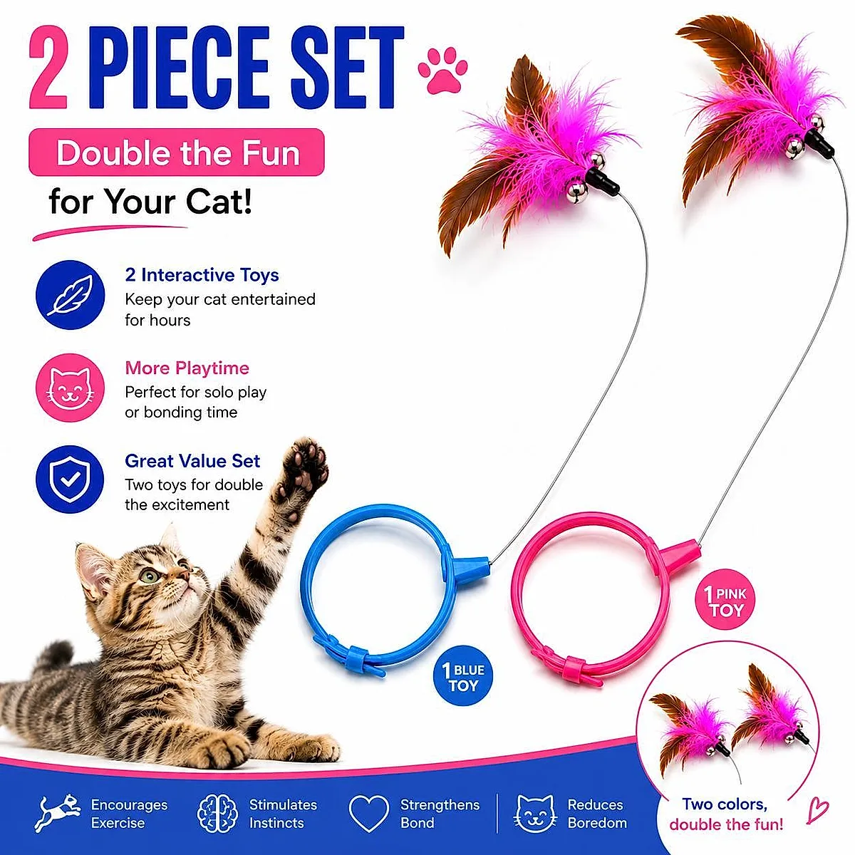Wearable Cat Feather Collar Toy Interactive Neck-Worn Cat Teaser Automatic - Image 9