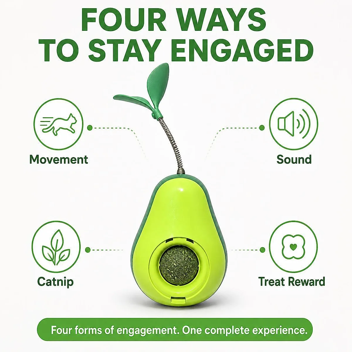 Avocado-Shaped Cat Tumbler Toy Interactive Wobble Toy That Self-Rights Includes - Image 6