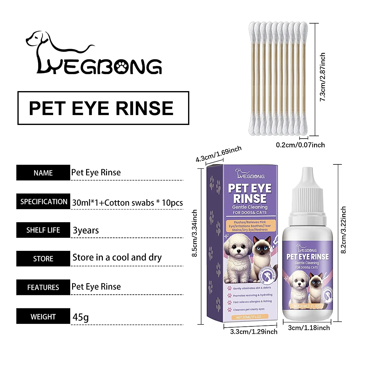 Pet Eye Rinse For Dogs & Cats, Gentle Eye Cleaner Solution With Hyaluronic - Image 5