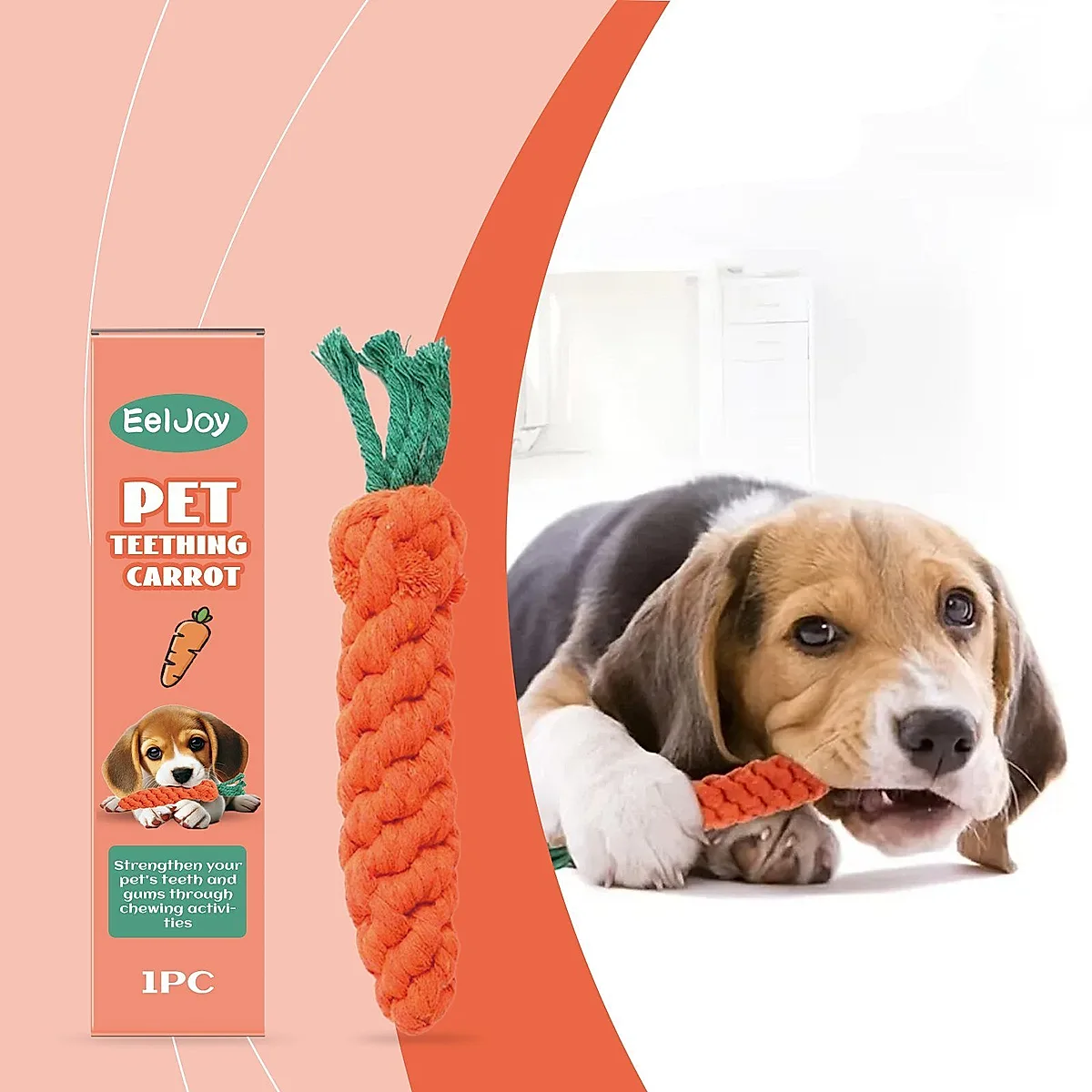 Carrot-Shaped Pet Chew Toy, 1 Piece