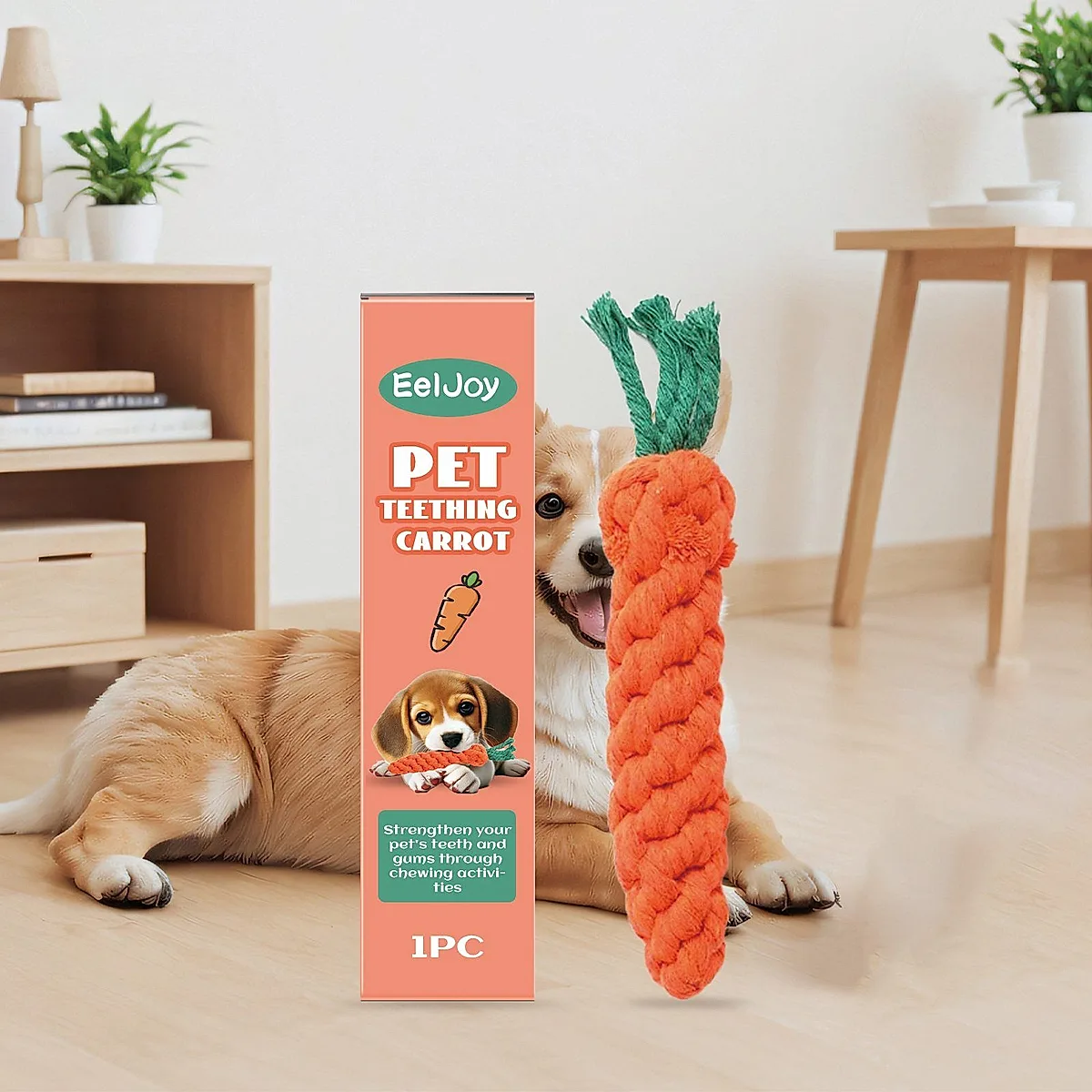Carrot-Shaped Pet Chew Toy, 1 Piece - Image 2