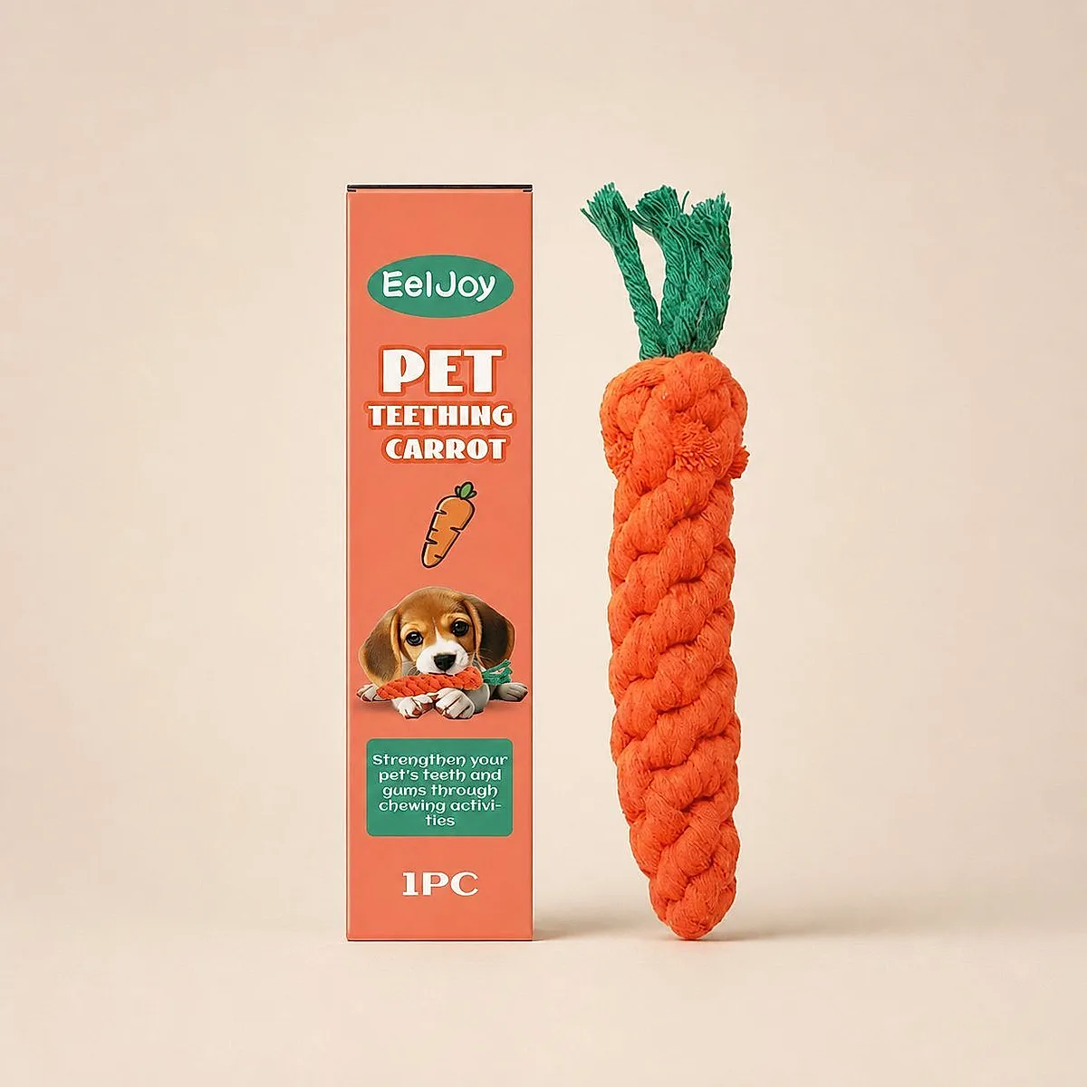 Carrot-Shaped Pet Chew Toy, 1 Piece - Image 3