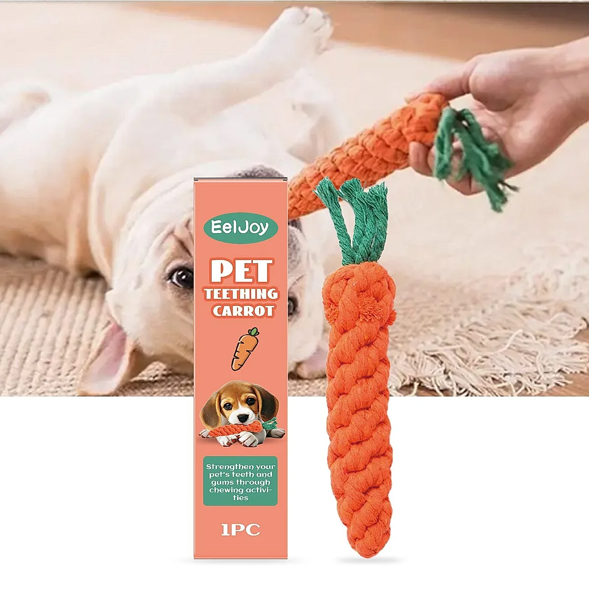 Carrot-Shaped Pet Chew Toy, 1 Piece - Image 5
