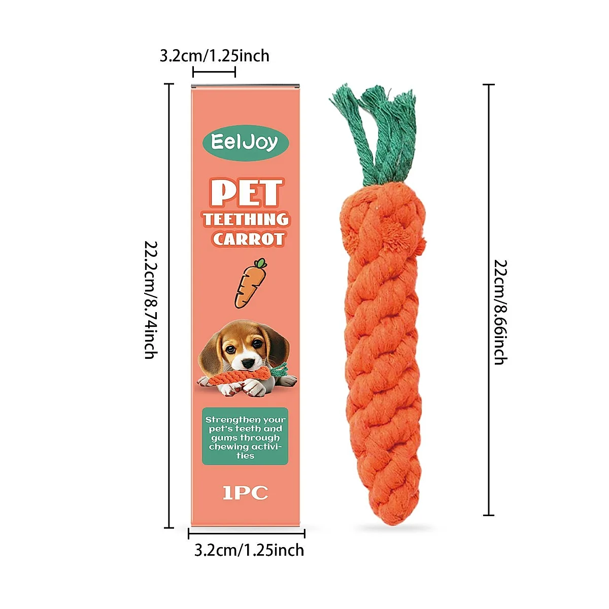 Carrot-Shaped Pet Chew Toy, 1 Piece - Image 7