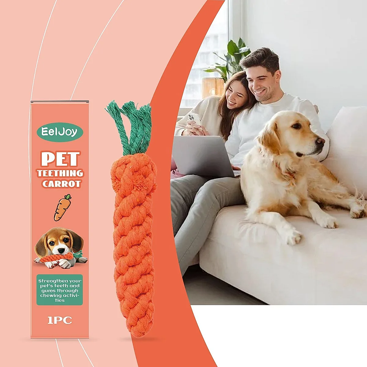 Carrot-Shaped Pet Chew Toy, 1 Piece - Image 8