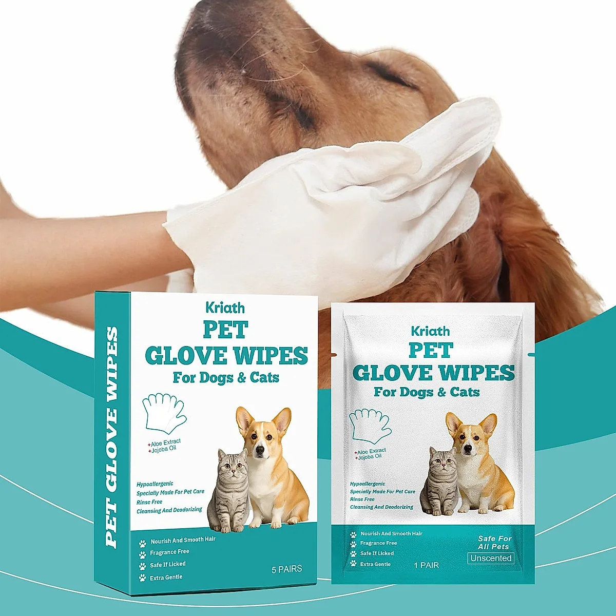 Disposable Pet Glove Wipes, 5 Pieces - Image 3
