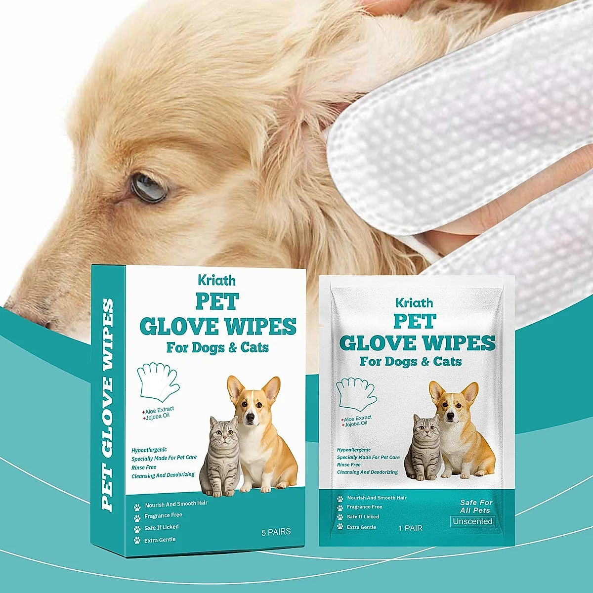 Disposable Pet Glove Wipes, 5 Pieces - Image 8