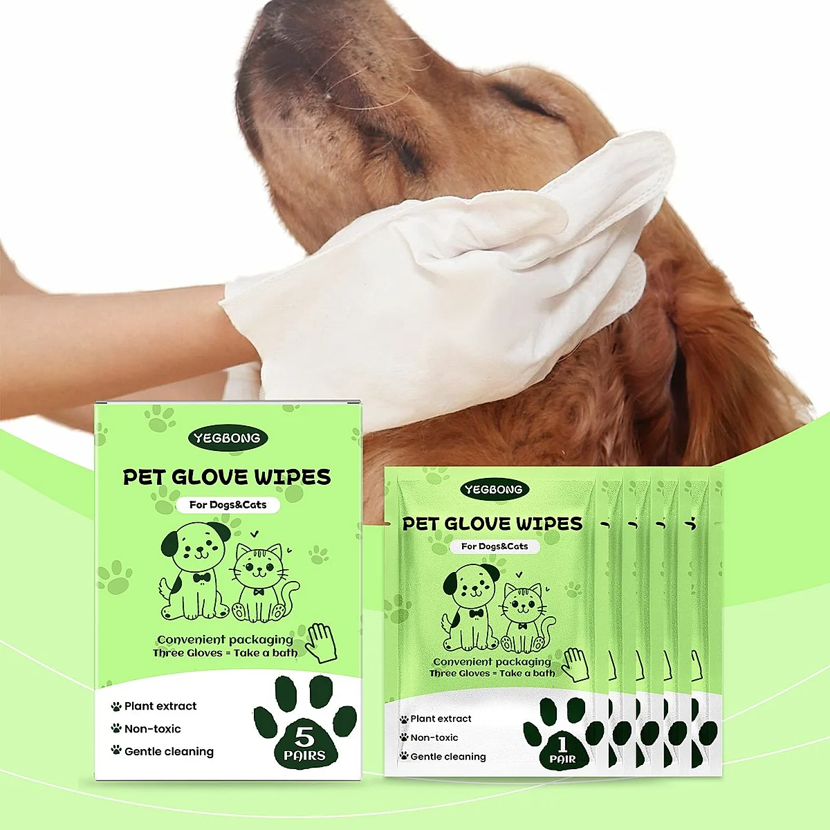 Disposable Pet Glove Wipes, 5 Pieces - Image 6