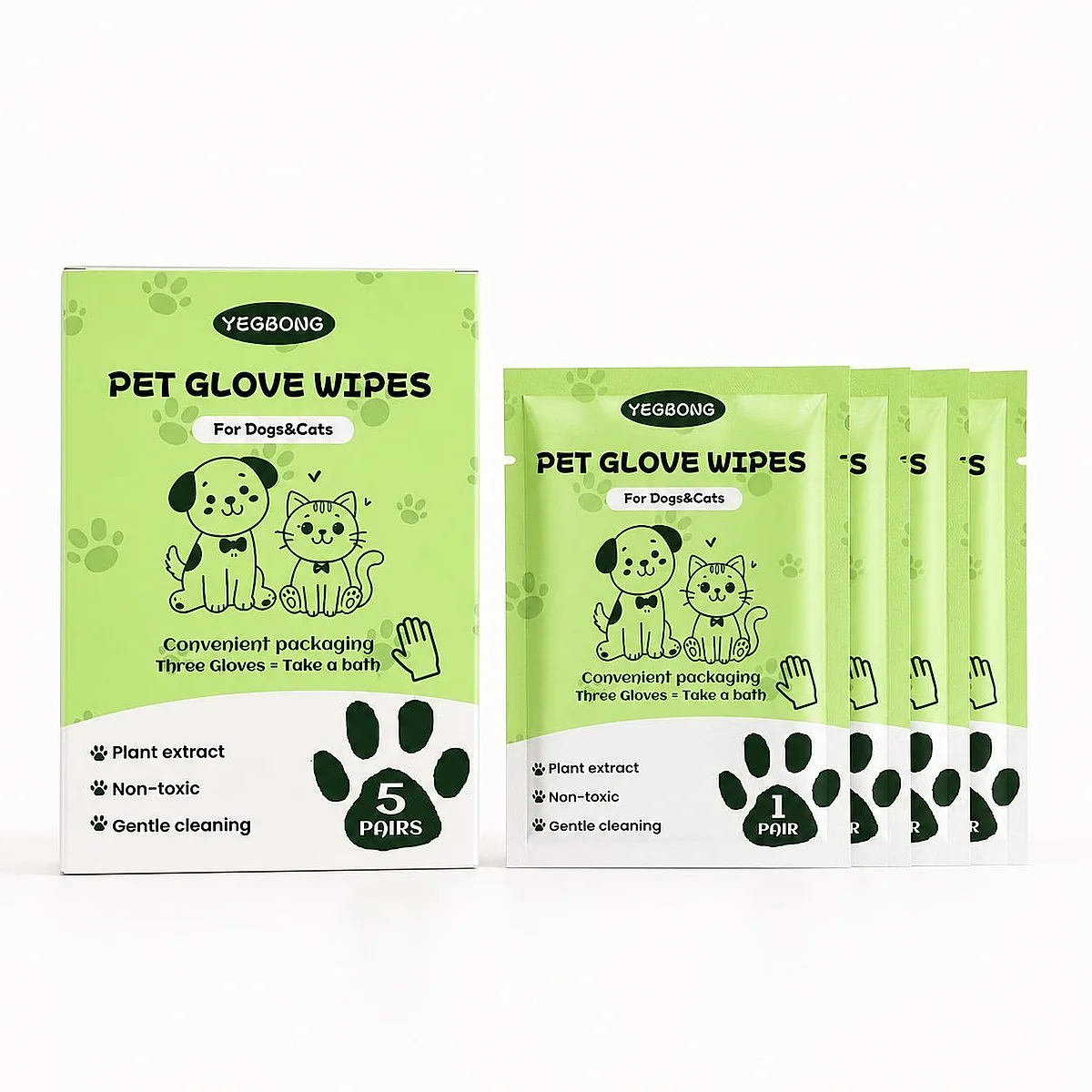 Disposable Pet Glove Wipes, 5 Pieces - Image 9