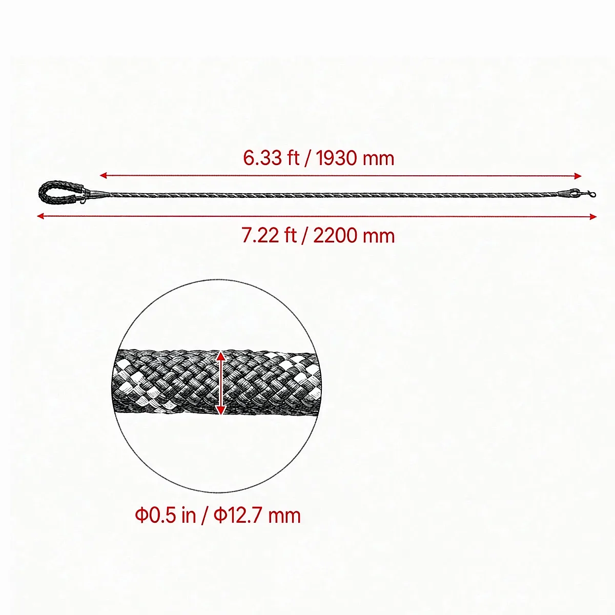 6ft Heavy Duty Dog Leash, Strong Nylon Rope Leash with Padded Handle & - Image 4