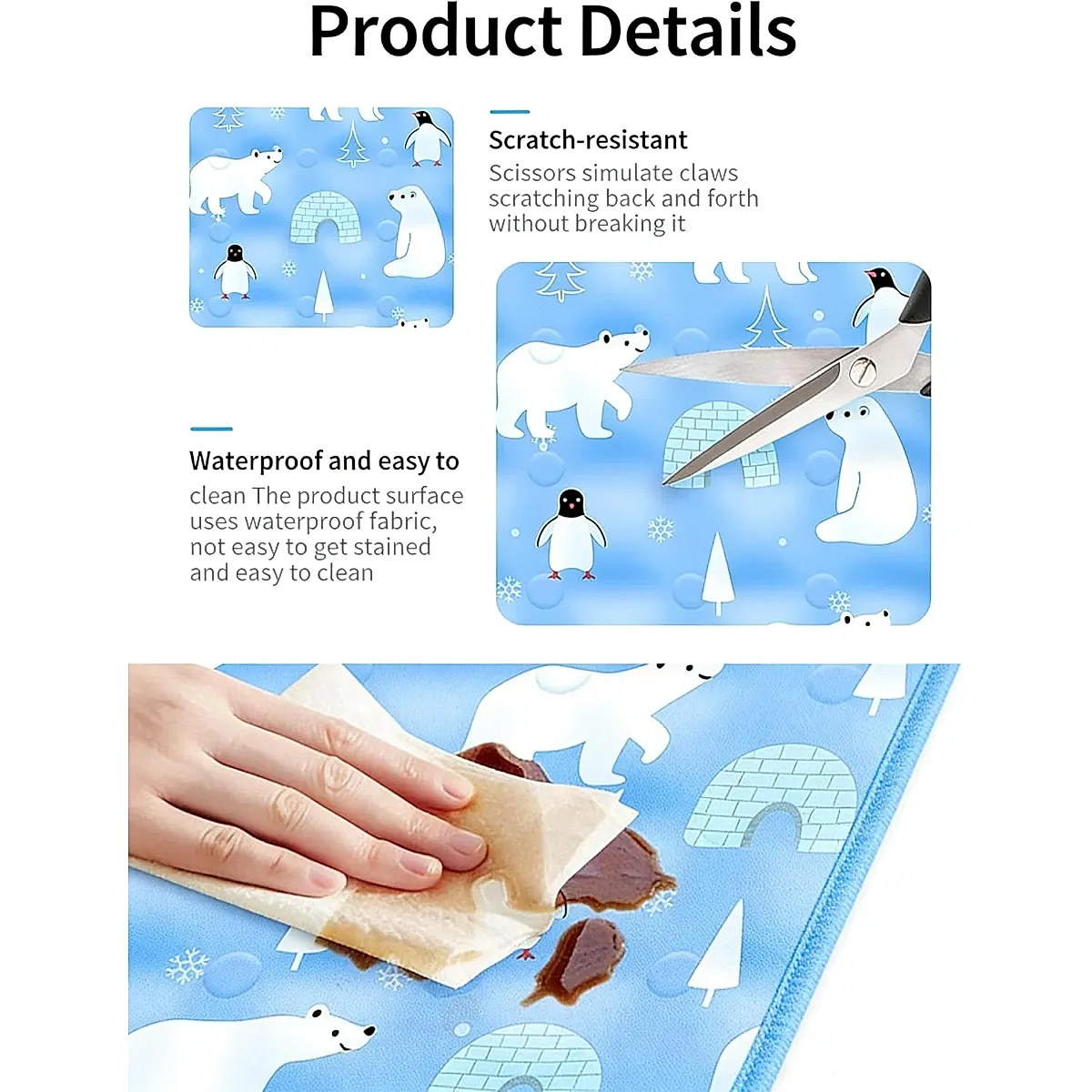 90*60 cm Dog Cooling Mat, Summer Pet Mats, Portable Pet Cooling Pad for Travel, - Image 2