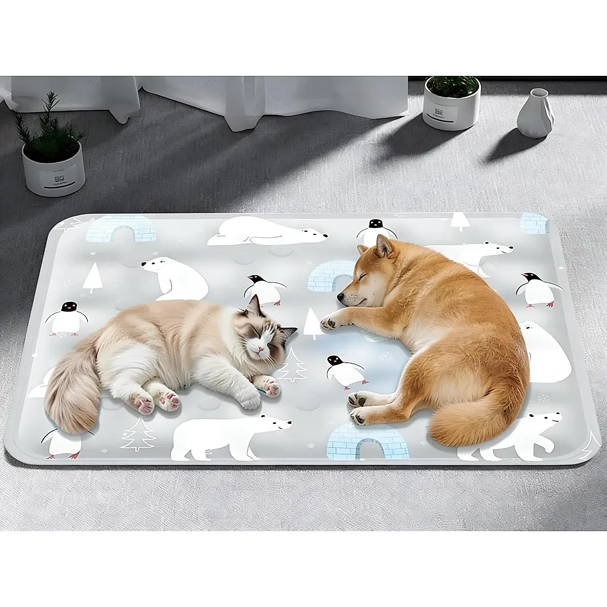 90*60 cm Dog Cooling Mat, Summer Pet Mats, Portable Pet Cooling Pad for Travel, - Image 5