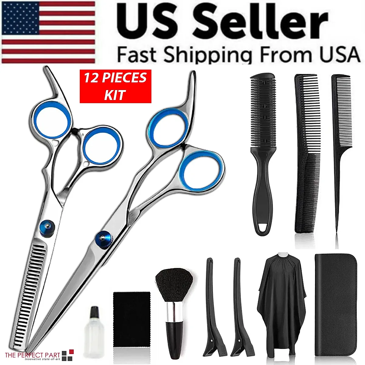 Professional Hair Cutting Thinning Scissors Barber Shears Hairdressing Salon Set - Image 2
