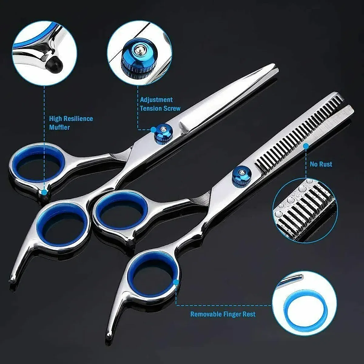Professional Hair Cutting Thinning Scissors Barber Shears Hairdressing Salon Set - Image 8
