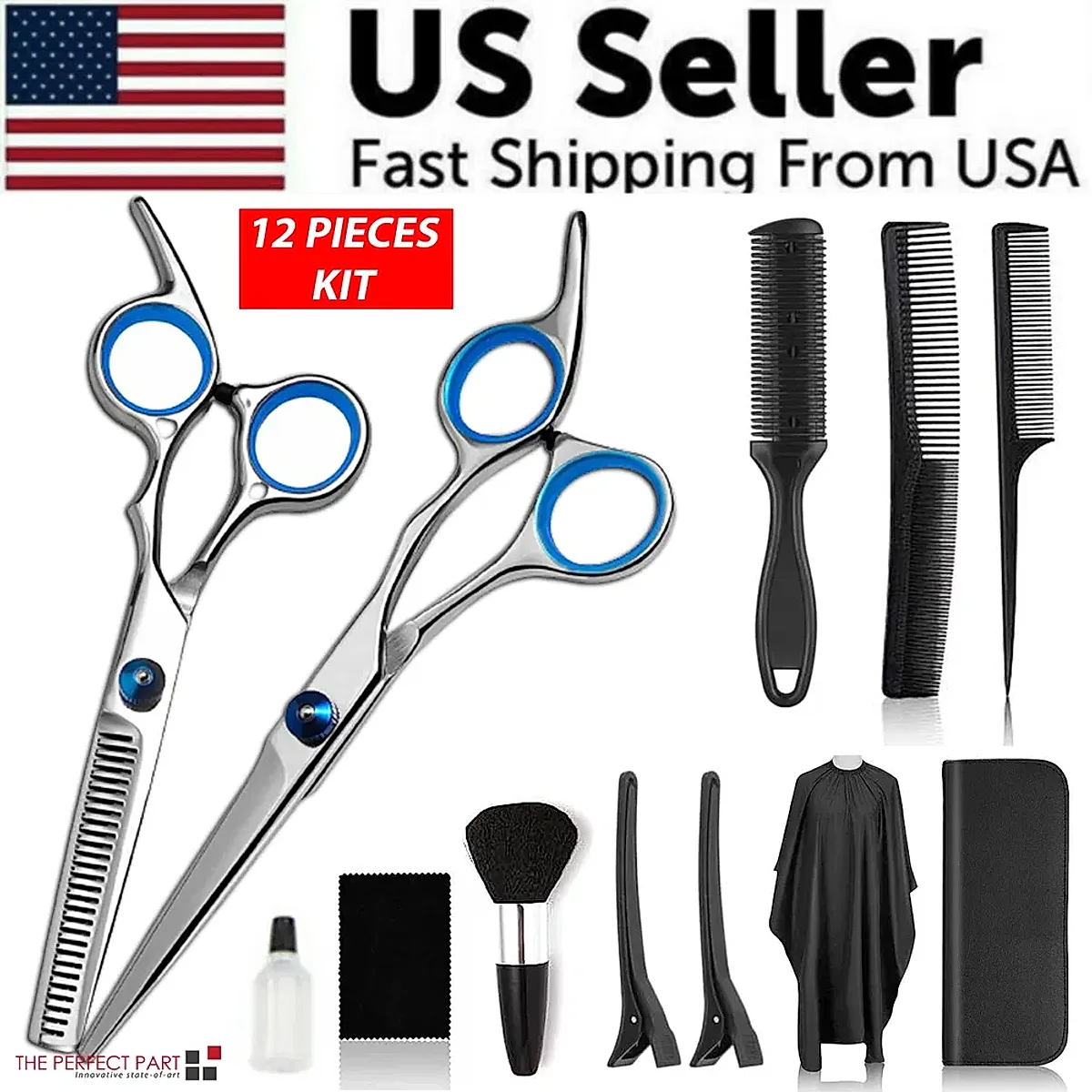 Professional Hair Cutting Thinning Scissors Barber Shears Hairdressing Salon Set - Image 9