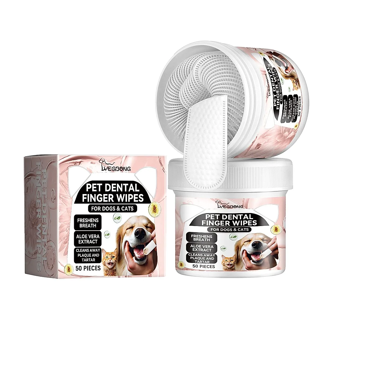 Pet Dental Finger Wipes, 50 Pieces - Image 2
