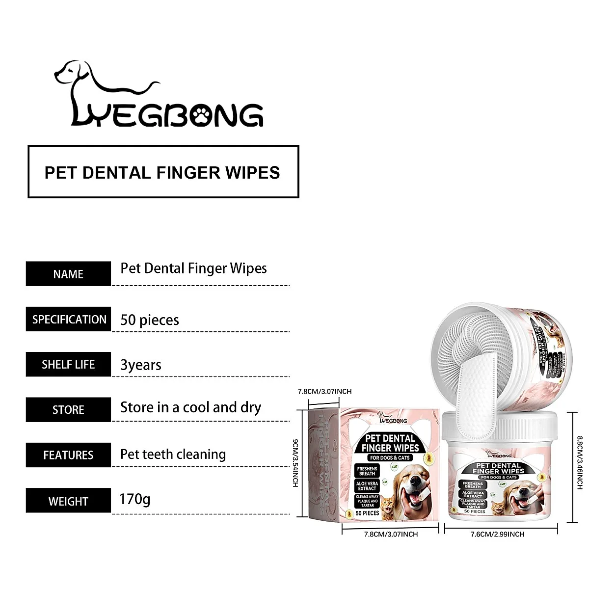 Pet Dental Finger Wipes, 50 Pieces - Image 5